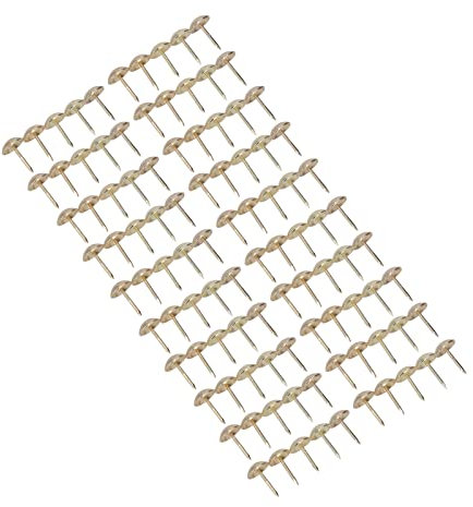 Polsternägel für Möbel, 100 Stück, Polsternägel, Möbel, Innenbereich, Dekorative Nägel, Nadeln, Antike Befestigungselemente, Set mit Stoff, Gartennetz (Gold)
