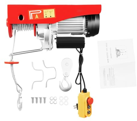 800KG/1000KG Elektrischer Flaschenzug Seilzug Elektrische Winde Drahtseilzug Hebezeug, Kettenzug Fabrikseilwinde mit 12 Meter Kabel (1600, Watt)