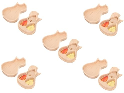ibasenice 5sätze Gitarren-pick- Aus Hochwertigem Ahornholz Mit Gitarrenform Und Gitarren-picks Robuste Und Langlebige Aufbewahrungslösung Für Gitarristen Und Musikliebhaber Für Unterwegs