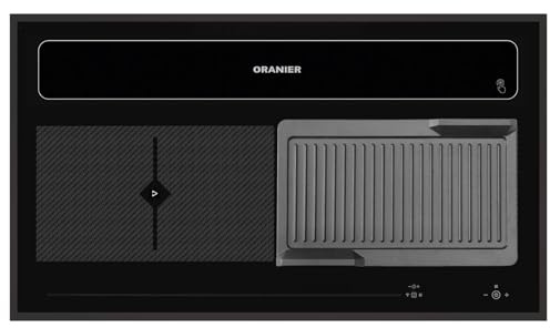 Oranier Kochfeld 90 cm Induktion KFL 2094 Kochfeldabzug - Flächen-Induktionskochfeld Abluft-Umluft & Grillplatte gerillt & schwarzem Kochfeldrahmen