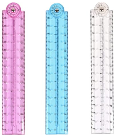 ZNDFTW 3 Pcs Ruler 30cm Foldable, Clear Fold, Easy Read Reusable for School Student, Daily Mathematics Geometry Learning