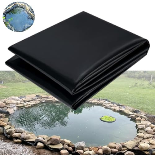 Dtyubfg Flexible Anpassbar Teichfolie-2x3m 2x4m 5x6m Schwarz Teichplane,Kann Wiederverwendet Reißfest Gartenteich Dichtungsfolie Für Fischteich/Garten Wasserfall
