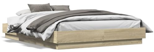 ShGaxin Bettgestell Sonoma-Eiche 120x190 cm Holzwerkstoff, Bett, Bettgestell, Jugendbett, Schlafzimmer Bett, Bed Frame -3209886
