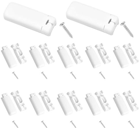 12 Stück Plissee Halterung zum Bohren - Ersatzteile für Klemmträger zur Montage von Vorhängen und Jalousien an Fensterrahmen (Weiß)