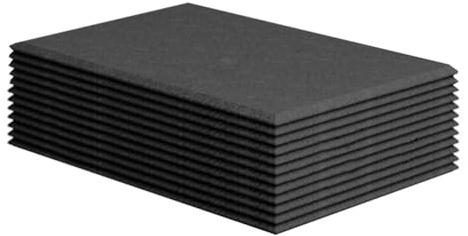 Asttenno 12er-Pack Selbstklebende Akustikplatten, Schalldichte Schaumstoffplatten, Hochdichte Schalldämmende Wandpaneele, Schwarz, 15,7 X 12 X 0,4