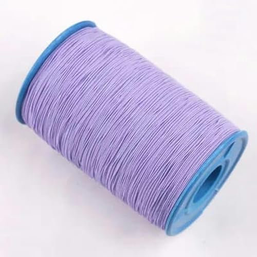 Hilo elástico con núcleo de 0,5 mm, cuerda elástica redonda extremadamente fina, hilo inferior para coser, banda de goma, cinturón elástico, rollo grande, negro, y violeta claro, 0,