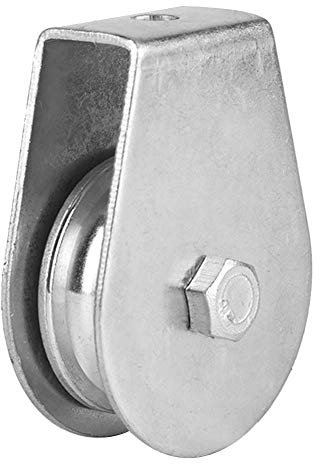 Single Pulley Block, 0.3 Tons Loading 300Kg 660lbs Roller Industrial Scientific Lifting Wheel for Wire Rope Crane Hook Heavy Duty Cable 02 Half Sheathed Bearing Without Ring (#3)