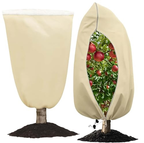 Cappuccio Protezione Piante, 2 Pcs Sacco di Protezione Invernale per Piante, Tessuto non Tessuto per Piante, Copri Piante Inverno,Telo per Piante Inverno Antigelo,Protezione Invernale Piante, 80x120cm
