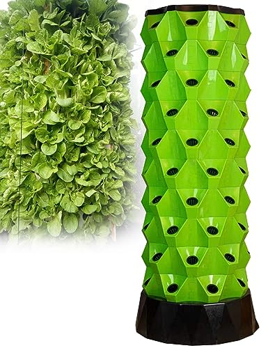 Torre hidropónica, Torre hidropónica, Torre aeropónica automatizada, Cultivo hidropónico para Hierbas, Frutas y Verduras de Interior, Torre aeropónica con Bomba de hidratación, Temporizador,