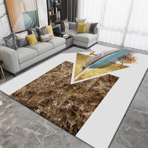 RUGMRZ Teppich Lang Flur Moderne Minimalistische Und Langlebige rutschfeste Dekoration Wasserwischbarer Schöne Zimmer Deko Mehrfarbige Hochflor Salon Auslegware 200X300CM