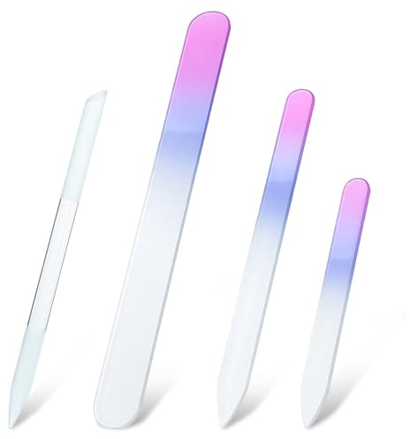 Shimmeroo 4 Glas Nagelfeilen Set, sanfte Maniküre Feilen für alle Nagel