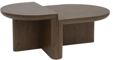 Vente-unique - Table Basse placage Noyer - Naturel foncé - VARAJA