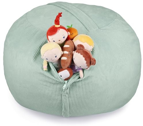 GAGAKU XXL Sitzsack Kinder für Stofftier Aufbewahrung - 270L Kuscheltier Organizer & Spielzeugsack - Großer Bean Bag Chair Bezug aus Baumwolle für Kinderzimmer Deko & Ordnung (Ohne Füllung)