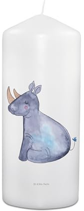 Mr. & Mrs. Panda Stumpenkerze Einhorn Nashorn 19 x 8 cm - Geschenk, Weihnachtskerze, Blockkerze, Unicorn, Kommunionskerze, Geburtstagskerze, Hochzeitskerze, Wachskerze, Erwachsenwerden, Regenbogen
