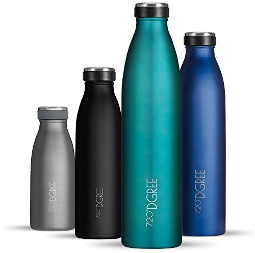 720°DGREE Edelstahl Trinkflasche “milkyBottle” - 750ml - BPA-Frei, Auslaufsicher, Kohlensäure geeignet - Thermosflasche für Sprudel, Sport, Uni, Schule, Fitness, Outdoor, Camping