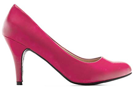 Andrés Machado - Zapatos de Tacón para Mujer - Tacón Fino - AM422 - Tallas pequeñas, Medianas y Grandes - Estilo Retro - Talla pequeño - Tejido Simil piel Fucsia - Talla EU 37