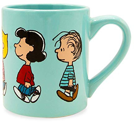 Silver Buffalo PEA43032 Ceramic Mug Peanuts Group Profile Walk Keramiktasse, keramik, blau