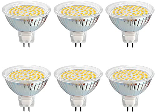 Akynite MR16 GU5.3 12V 5W LED Natural White 4000K, 500LM, AC DC 12V, 120° Wide Angle, GU5.3 35W 50W Replacement, 50mm MR16 GU5.3 Spotlight Bulbs for Kitchen Cabinet, not dimmable, Pack of 6