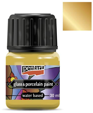 Zita´s Creative Glas- und Porzellanfarbe 30ml - metallic gold (deckend). Glass- and porcelain paint, Glasmalerei