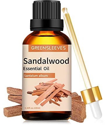 Sandalwood Essential Oil 100ml, Sandalwood Aroma Oil 100% Pure Fragrance Oil for Diffuser, Humidifier, Perfumes, Candle, Soap Making