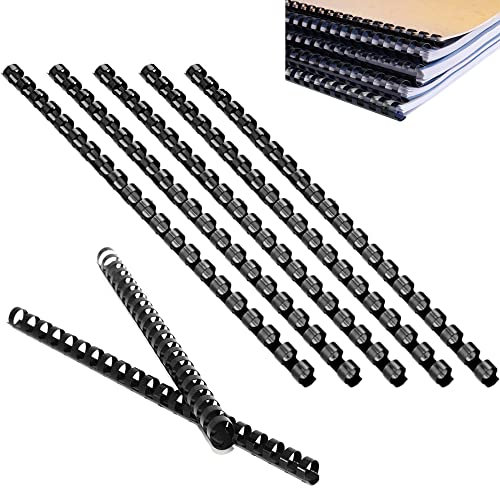 Zasvec Plastikbinderücken 14 mm 25 Stück Binderücken für Plastikbindung Kunststoff Spiralbindung Binderücken Plastikbindeset für A4 Dokumente 21 Ringe Schwarz