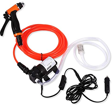Ejoyous Autowaschpumpe, 12V Autowaschanlage Kit Hochdruck Elektrische selbstansaugender Autowäscher Reinigungsmaschine Wasserpumpe Hochdruckreiniger Pumpe