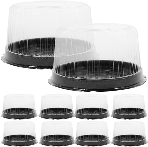 Operitacx 10 contenitori trasparenti per torte da 15,2 cm con coperchio a cupola: scatole da dessert in plastica per cheesecake, pane, ciambelle, cupcake, pasticcini, ideali per uso domestico e