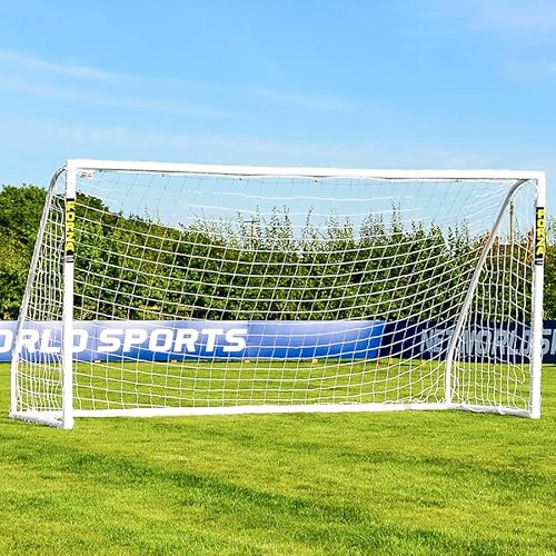 FORZA Match fotbollsmål – fotbollsmålstolpe för barn | fotbollsträningsutrustning | fotbollsnät och målstolpar för barn | 100 % väderbeständig – 6 storlekar (3,7 m x 1,8 m)