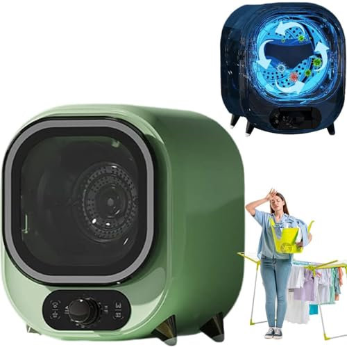 DPQYJPP Sèche-Linge ventilé – Petit sèche-Linge Compact à condensateur Portable, Parfait pour Une Utilisation sur Un comptoir ou au Mur, capacité de Charge de 0,8 kg,Green