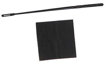 Piccolo Reinigungsstab Satz mit 1 Stab und 1 Reinigungstuch, Schwarz | Flötenreinigung, Reinigungsstäbchen für Piccolo und Flöte, Kunststoffstab mit Tuch, Tragbar