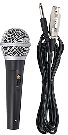 Septpenta XLR-mikrofon, Dynamisk Mikrofon, Dynamisk Sångmikrofon, 1/4 Tums Plugg, Handhållen Mikrofon, 60 Till 12 Khz För Scenkaraoke Sång Och Inspelning (svart)