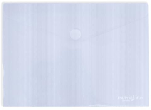 Grafoplas - Pack 5 Carpetas Sobres Plastico A3, Cierre Textil Adhesivo, Color Azul Claro, Multiline, 33,5x24cm, Polipropileno Cristal Rayado Traslúcido, Perfecto para Dibujos y Documentos Grandes