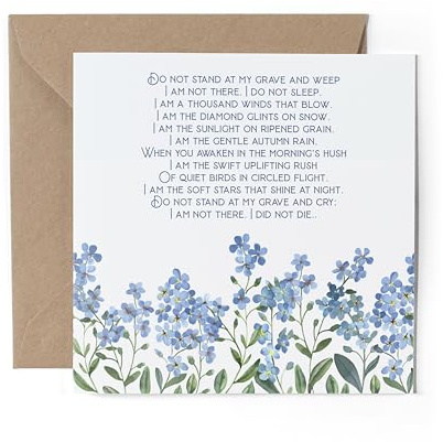 1 x Greeting Card - Forget Me Not Flowers Poem Sympathy Bereavement Death Loss Funeral Gift #70897