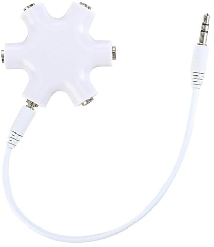 BRITECO 5-Way 3.5mm Multi Headphone Splitter, Universal Audio Sharing Adapter, Compatible with Smartphones, Tablets, Laptops, and MP3 Players, Compact and Portable, Easy to Use
