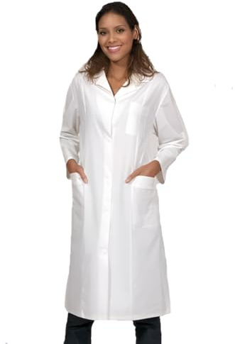 KODAMA Camice da Laboratorio Donna 100% Cotone - Camice Medico e Farmacista per Donne, Camice Infermiera, Camice Chimico per Studenti e Uso Scolastico