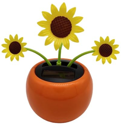 Tanzende Sonnenblume, Glückliche Tanzende für Auto, tragbares Spielzeug mit beweglichem Kopf, Armaturenbrettdekoration mit Solarenergie, wiederverwendbar, für Innen- und Außenbereich