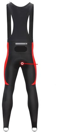 LXKSZYUFC Salopette Ciclismo Pantaloni con Bretelle da Ciclismo in Pile Termico Invernale Calzamaglia da Ciclismo con Cerniera for Mountain Bike Pantaloni Lunghi da Bici Imbottiti(Red with Padded,M)