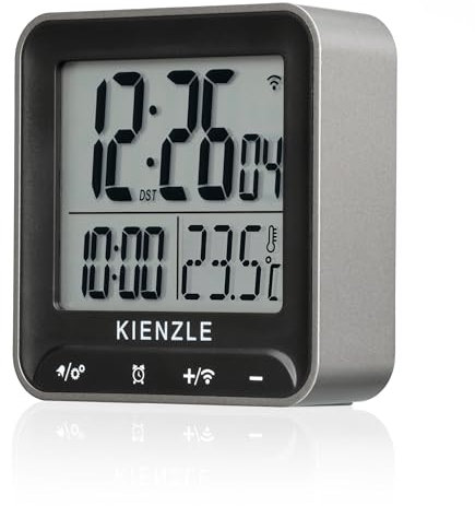 Kienzle Réveil Radio-piloté numérique Signal DCF 2 alarmes Fonction répétition température intérieure Boutons tactiles rétroéclairage