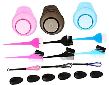FOMIYES 3sets Hair Dye Permanent Bright Hair Dye Kit Brush Comb Mixing Bowl Streaking Tool