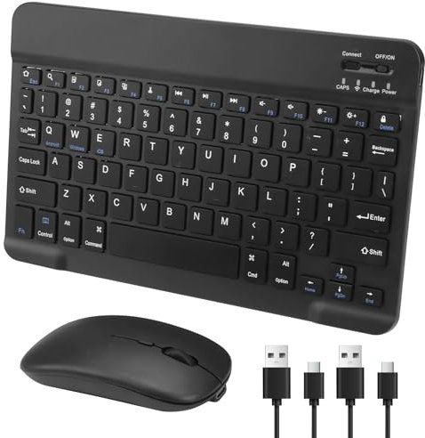 Novstuf Bluetooth Keyboard and Mouse, Universal Rechargeable Wireless Tablet Keyboard Ultra Slim Universal Portable Keyboards for iPad Tablet Samsung Tab Lenovo Tab iOS Android Windows