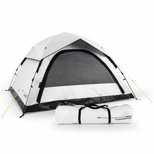 Where Tomorrow - Tenda pop-up per 4 persone, con effetto di raffreddamento, per campeggio, attività all'aperto, festival e feste, tenda a cupola con protezione solare e protezione dalla pioggia