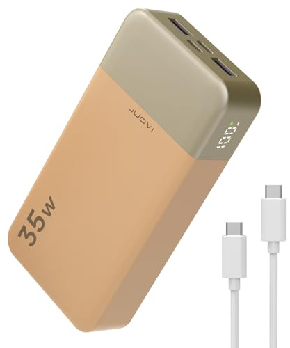 JUOVI Power Bank 35W 20000mAh Caricatore Portatile | Ricarica Rapida PD QC con 4 Porte USB Display LED Batteria Esterna per iPad Tablet iPhone Samsung Galaxy