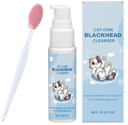 Cat Black Chin Cleaner - Blackhead Cleanse Lozione Con Pennello | Efficace Detergente Profondo, Spray Per La Pulizia Del Viso Per Animali Domestici Per Gatti, Cani, Cura Delicata