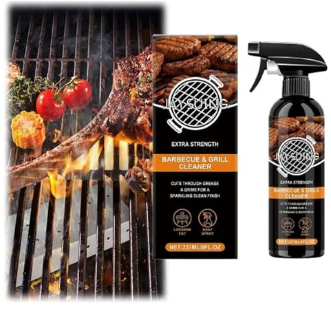 Detergente per grill, sgrassatore spray per barbecue, spray detergente per griglia e griglia, rimozione grasso resistente per barbecue, forno, piano cottura e altro, formula senza sfregamento, 226,8 g