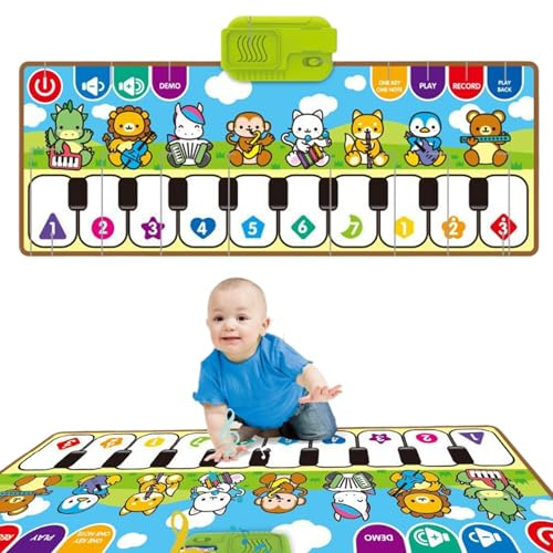 Kleinkind Klaviermatte,Elektrische Bodenmatte Klavier Tastatur für Kinder - Interaktive Sounds Mit Instrumenten Für Zu Hause Kinderbetreuung Vorschulalter