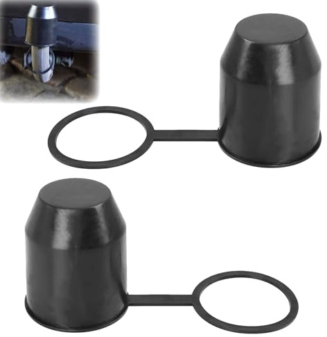 WQNNQW 2 Stück Anhängerkupplung Abdeckung,Kappe Anhängerkupplung,Anhängerkupplung Kappe,Abdeckung Anhängerkupplung,Schutzkappe Anhängerkupplung,Kugelkopf Abdeckung,Für Auto, Wohnmobil, Schwarz