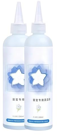 1-5 botellas de limpiacristales de 230 ml, compatible con ECOVACS. Robot limpiacristales W1S, W1 PRO, W2 PRO con aroma a campana de viento azul claro. Líquido limpiador especial.(230ML 2pc)