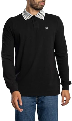 Weekend Offender Herren Lindley Langarm-Poloshirt, Black, M