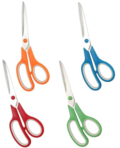 TenaLucy 4 Pièces Ciseaux Enfant Fourniture Scolaire, Ciseaux Cuisine Bureau Enfant Fille, Ciseau College Affaire Scolaire, Bureau pas Cher Ciseau Ecole Pour Les Emballages Plastiques la Jute