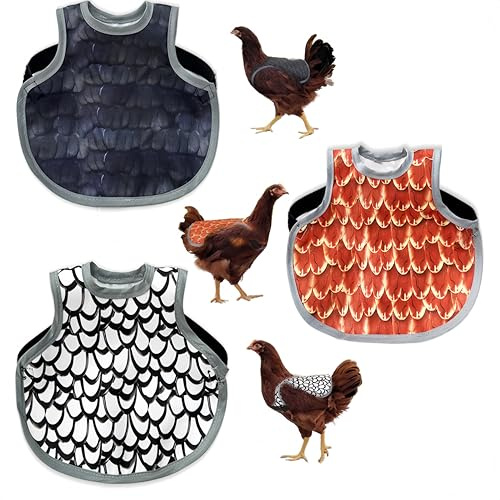 3 Stück Hühnersattel, Huhn Weste, Adjustierbarer Schutzschürze Wasserdicht Hühnerbekleidung,Hühnersattelschürze, Hühnerrücken Und Seitenschutz Wiederverwendbare für Geflügelstall und Hühnerhaltung